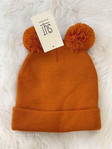 Kitti Garson Kız Çocuk Kulaklı Bere K9723 Turuncu