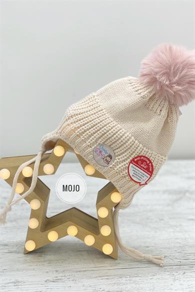 Kitti Kız Bebek Kulaklıklı İçi Polar Bere K22110-01 Somon