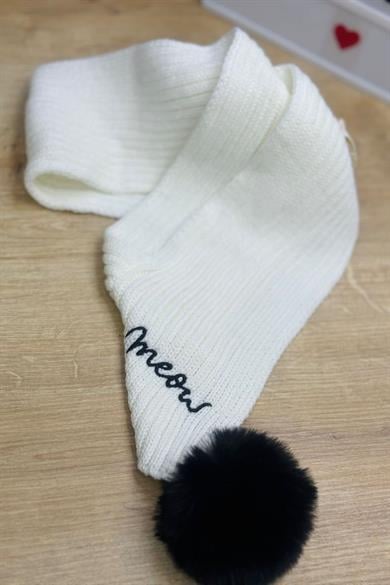 Kitti Kız Çocuk 4-8 Yaş Anti-Pilling Atkı Bere İkili Takım Krem