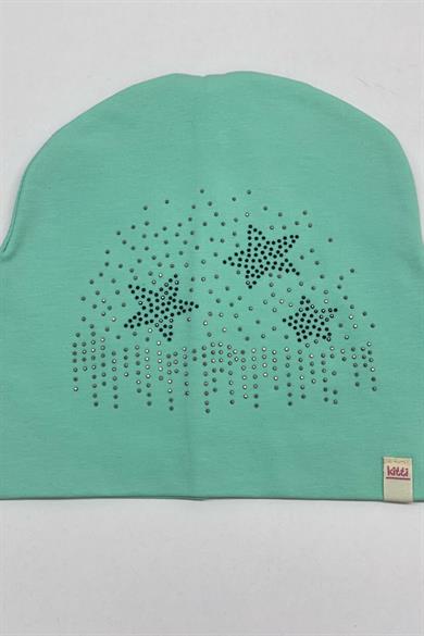 Kitti Kız Çocuk Karışık Desenli Penye Bere Y9092-05 Turkuaz