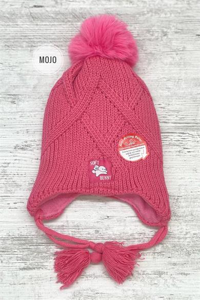 Kitti Kız Çocuk 4-8 Yaş Anti-Pilling Polar Astarlı Kulaklıklı Bere Fuşya