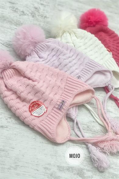 Kitti Kız Çocuk Kulaklıklı Polar Astarlı Bere K22120-04 Pudra