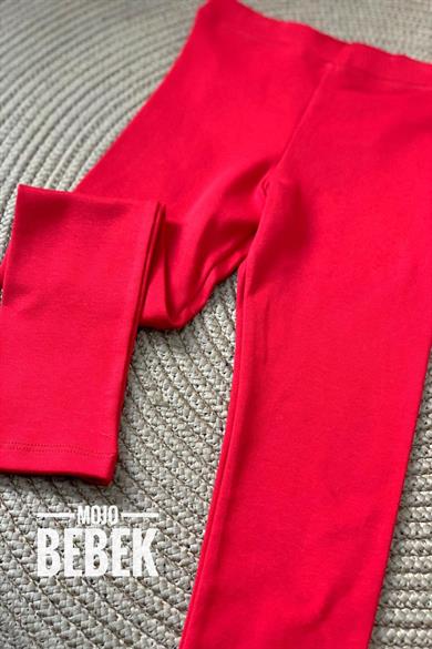 Levotti Kız Çocuk 9-12 Yaş Şardonlu Tayt Kırmızı