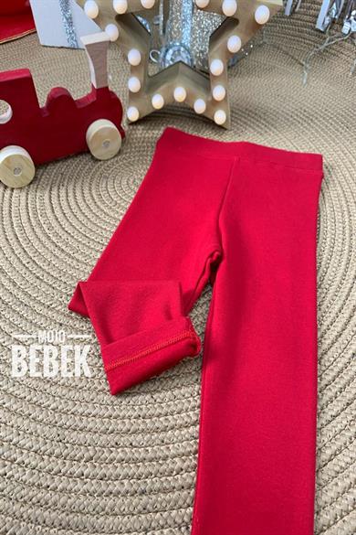 Lovetti Kız Çocuk 1-4 Yaş Şardonlu Tayt Kırmızı