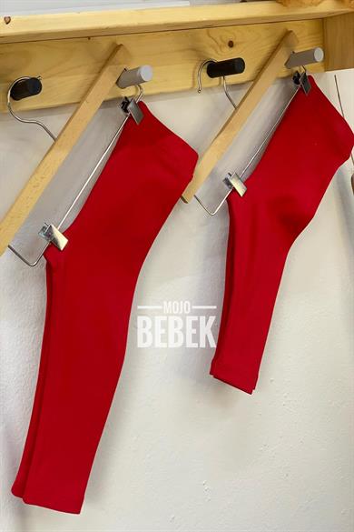 Lovetti Kız Çocuk 1-4 Yaş Şardonlu Tayt Kırmızı