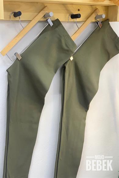 Lovetti Kız Çocuk 13-16 Yaş Şardonlu Tayt Haki