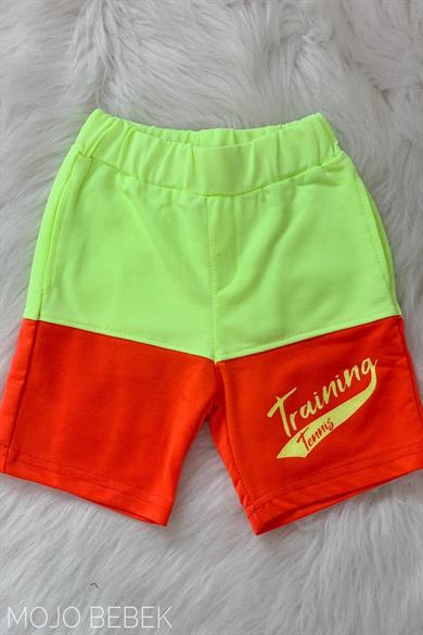 Mackays Erkek Çocuk Neon Desenli Şortlu Takım 3050023 Ekru