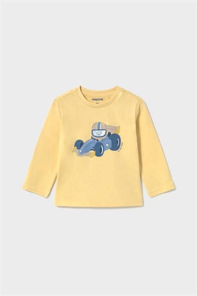 Mayoral Erkek Bebek 1-4 Yaş Baskılı İnce Uzun Kol T-shirt Sarı