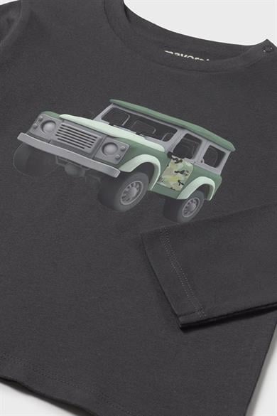 Mayoral Erkek Çocuk 1-4 Yaş Araba Baskılı Uzun Kol T-shirt Antrasit