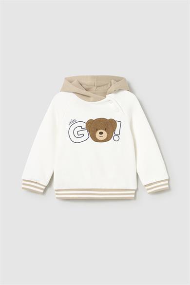 Mayoral Erkek Çocuk 1-4 Yaş Ayıcıklı Sweatshirt Krem