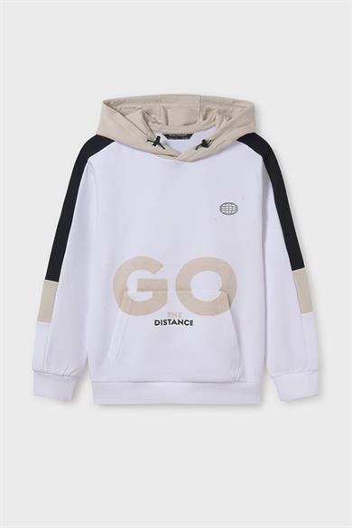 Mayoral Erkek Çocuk 10-14 Yaş Kapüşonlu Sweatshirt 6482 Beyaz