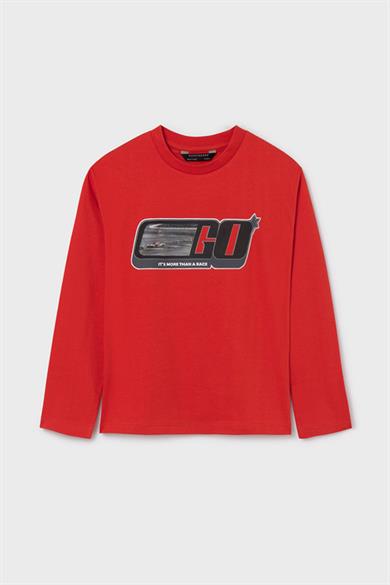 Mayoral Erkek Çocuk 10-16 Yaş 3D Baskılı Uzunkol T-shirt 7088 Kırmızı