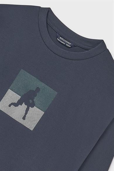 Mayoral Erkek Çocuk 10-16 Yaş Baskılı Uzun Kol T-shirt Lacivert
