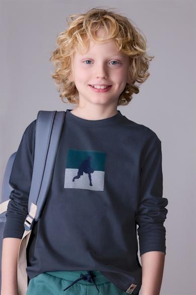 Mayoral Erkek Çocuk 10-16 Yaş Baskılı Uzun Kol T-shirt Lacivert