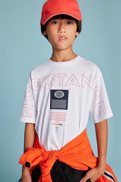 Mayoral Erkek Çocuk 10-16 Yaş Baskılı Kısakol T-shirt 6011 Beyaz