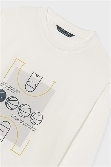 Mayoral Erkek Çocuk 10-16 Yaş İkili Uzunkol T-Shirt Seti Krem