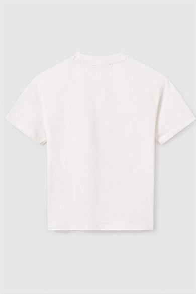 Mayoral Erkek Çocuk 10-16 Yaş Kabartma Desenli T-shirt 6009 Krem
