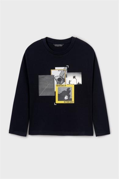 Mayoral Erkek Çocuk 10-18 Yaş Baskılı Uzunkol Body 7092 Siyah