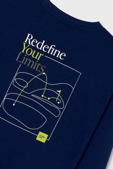 Mayoral Erkek Çocuk 10-18 Yaş Sırt Baskılı Uzunkol T-shirt 7082 Lacivert