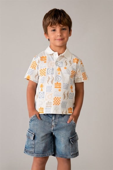 Mayoral Erkek Çocuk 2-9 Yaş Kargo Cep Bermuda Denim Şort Kot Mavi