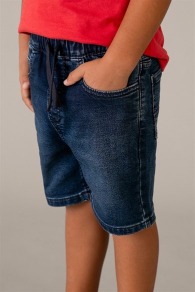 Mayoral Erkek Çocuk 2-9 Yaş Lastikli Bel Denim Şort Lacivert