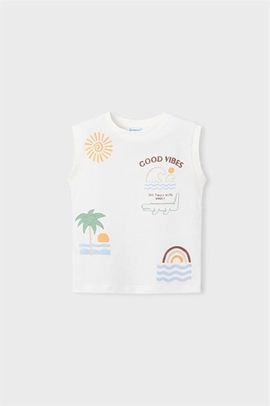 Mayoral Erkek Çocuk 2-9 Yaş Summer Desenli Üçlü Şortlu Takım Taş Rengi