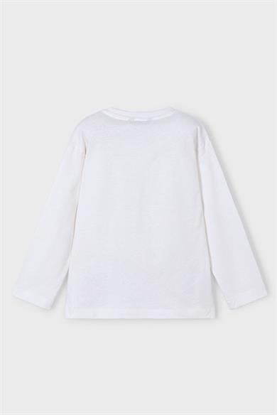 Mayoral Erkek Çocuk 3-9 Yaş Baskılı Uzun Kol T-shirt 3051 Ekru
