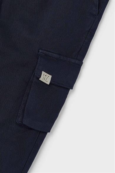 Mayoral Erkek Çocuk 3-9 Yaş Beli Lastikli Kargo Cep Pantolon 4537 Lacivert