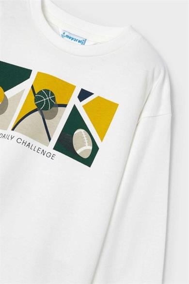Mayoral Erkek Çocuk 3-9 Yaş Challenge Baskılı Uzunkol Body 4043 Krem