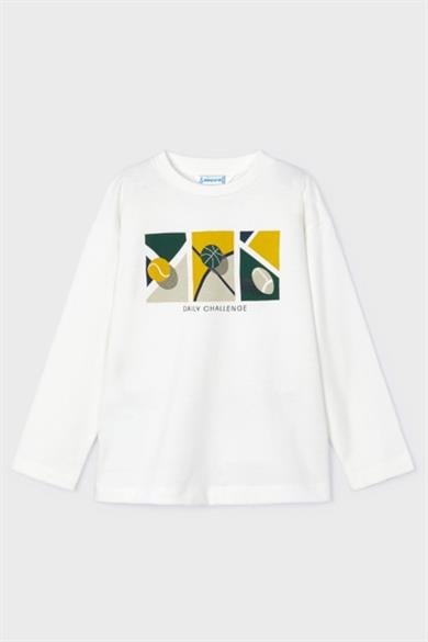 Mayoral Erkek Çocuk 3-9 Yaş Challenge Baskılı Uzunkol Body 4043 Krem