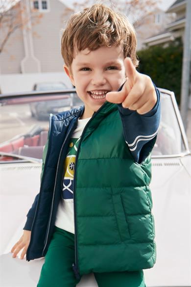 Mayoral Erkek Çocuk 3-9 Yaş Çift Taraflı Şişme Yelek 4347 Lacivert-Yeşil