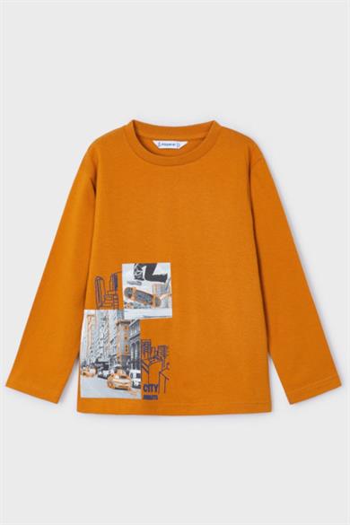 Mayoral Erkek Çocuk 3-9 Yaş City Baskılı Uzunkol Body 4048 Turuncu