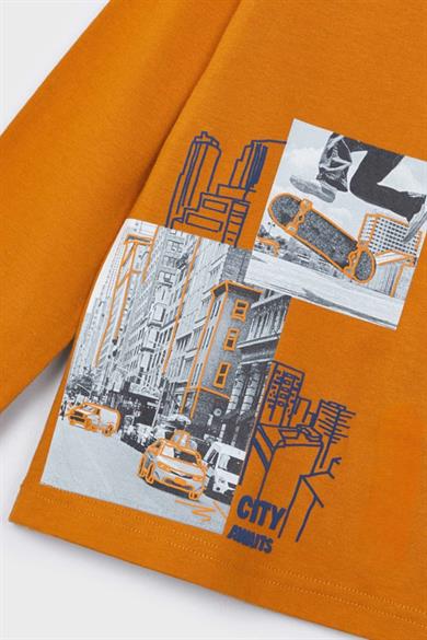 Mayoral Erkek Çocuk 3-9 Yaş City Baskılı Uzunkol Body 4048 Turuncu