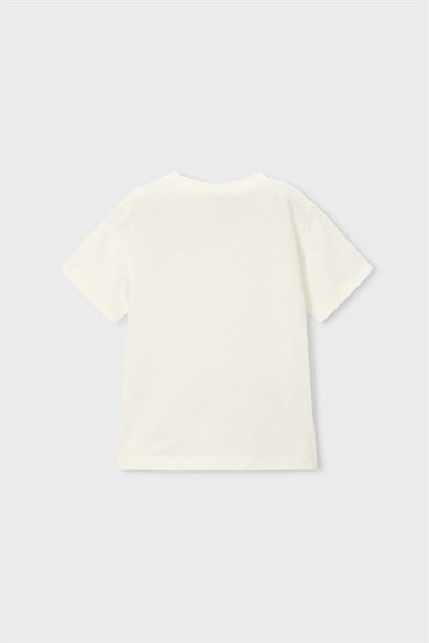 Mayoral Erkek Çocuk 3-9 Yaş Crocodile Desenli Kısa Kol T-Shirt Ekru