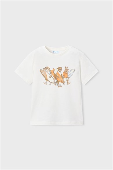 Mayoral Erkek Çocuk 3-9 Yaş Desenli 2li Kısa Kol T-Shirt Seti Turuncu