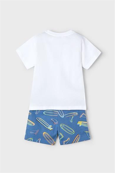 Mayoral Erkek Çocuk 3-9 Yaş  Desenli İkili Şortlu Takım 3604 Beyaz-Mavi