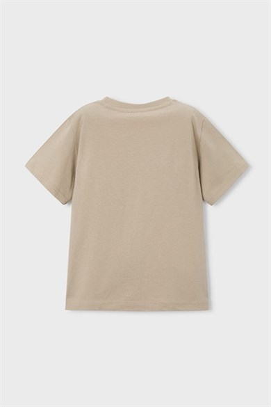 Mayoral Erkek Çocuk 3-9 Yaş Desenli Kısa Kol T-Shirt Taş Rengi