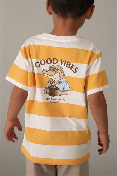 Mayoral Erkek Çocuk 3-9 Yaş Desenli T-Shirt- Şort İkili Takım Taş Rengi