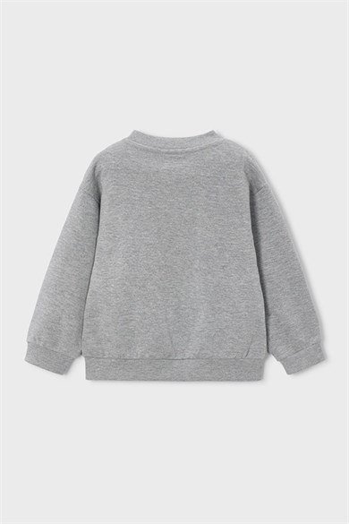 Mayoral Erkek Çocuk 3-9 Yaş Dino Baskılı Cepli Sweatshirt Gri