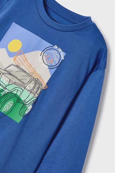 Mayoral Erkek Çocuk 3-9 Yaş İnce Uzun Kol T-shirt 3027 Mavi
