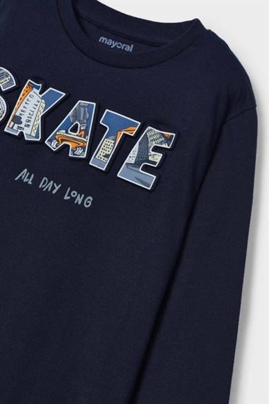 Mayoral Erkek Çocuk 3-9 Yaş Kabartma Desenli Uzunkol Body 4050 Lacivert