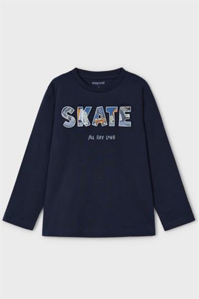 Mayoral Erkek Çocuk 3-9 Yaş Kabartma Desenli Uzunkol Body 4050 Lacivert