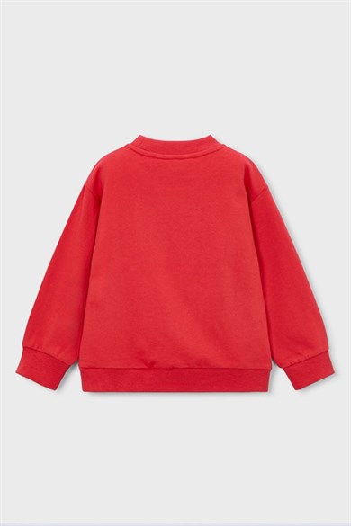 Mayoral Erkek Çocuk 3-9 Yaş Kabartma Robot Desenli Sweatshirt Kırmızı