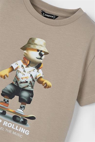 Mayoral Erkek Çocuk 3-9 Yaş Karakter Baskılı Kısakol T-shirt 3041 Taş Rengi