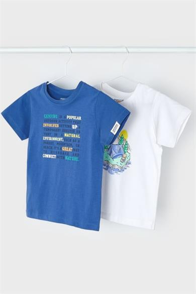 Mayoral Erkek Çocuk 3-9 Yaş Kısa Kol İkili T-shirt Set 3005 Mavi