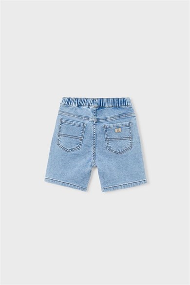 Mayoral Erkek Çocuk 2-9 Yaş Lastikli Bel Denim Şort Kot Mavi