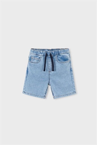 Mayoral Erkek Çocuk 2-9 Yaş Lastikli Bel Denim Şort Kot Mavi