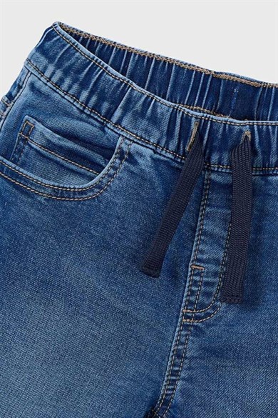 Mayoral Erkek Çocuk 3-9 Yaş Lastikli Bel Jogger Denim Pantolon Lacivert