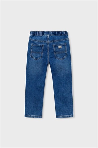 Mayoral Erkek Çocuk 3-9 Yaş Lastikli Bel Jogger Denim Pantolon Lacivert