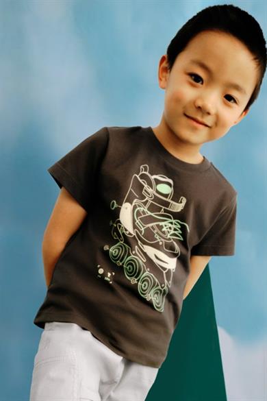 Mayoral Erkek Çocuk 3-9 Yaş Neon Baskılı Kısa Kol T-shirt 3037 Antrasit